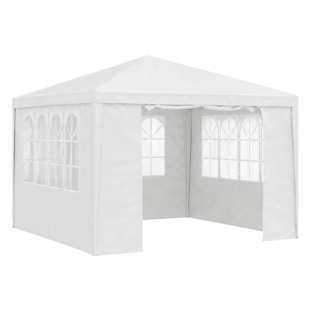 Gazebo Professionale 4x4 m con Pareti Laterali, Bianco, 90 g/m²