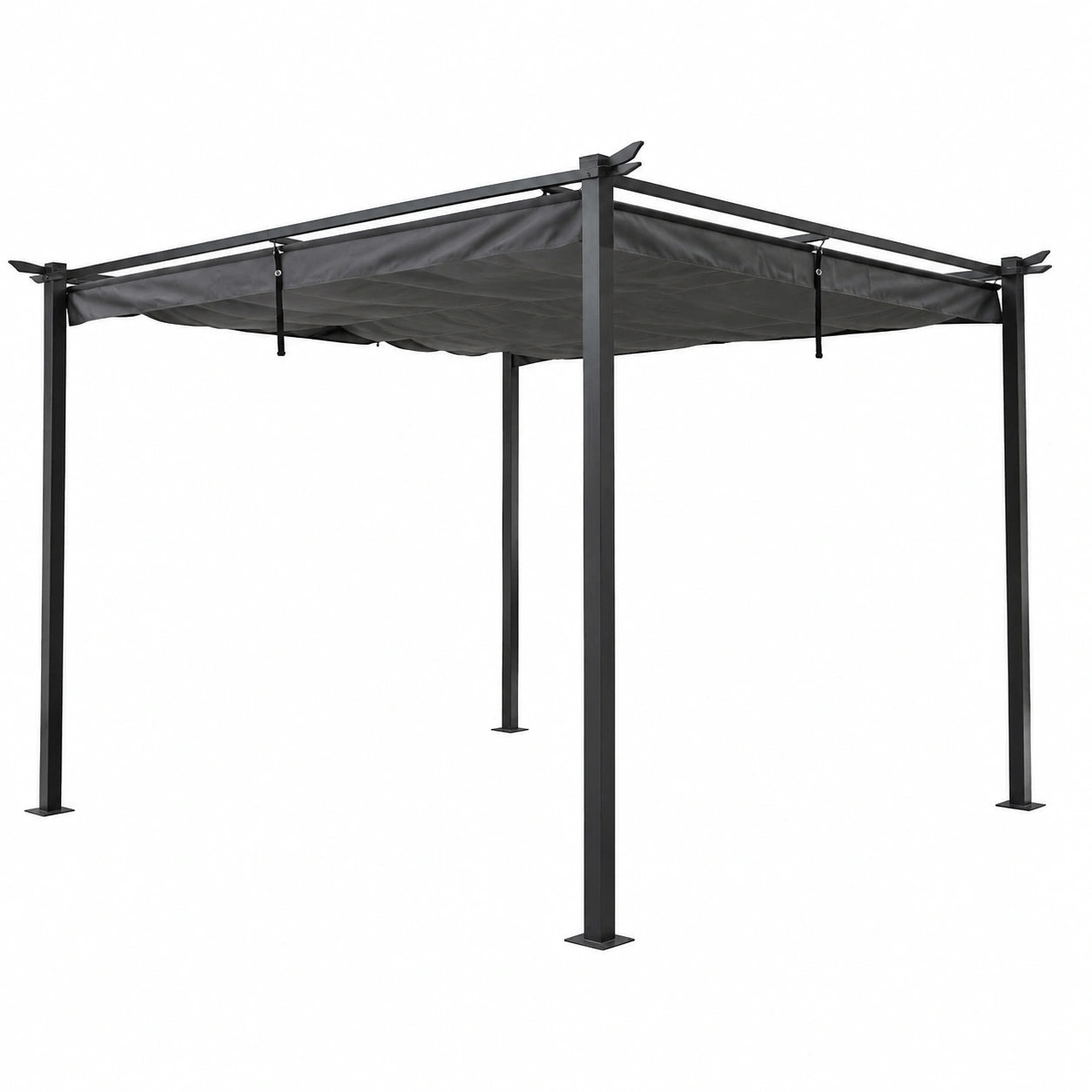 Gazebo in metallo con tetto retrattile 3x6m - Colore antracite