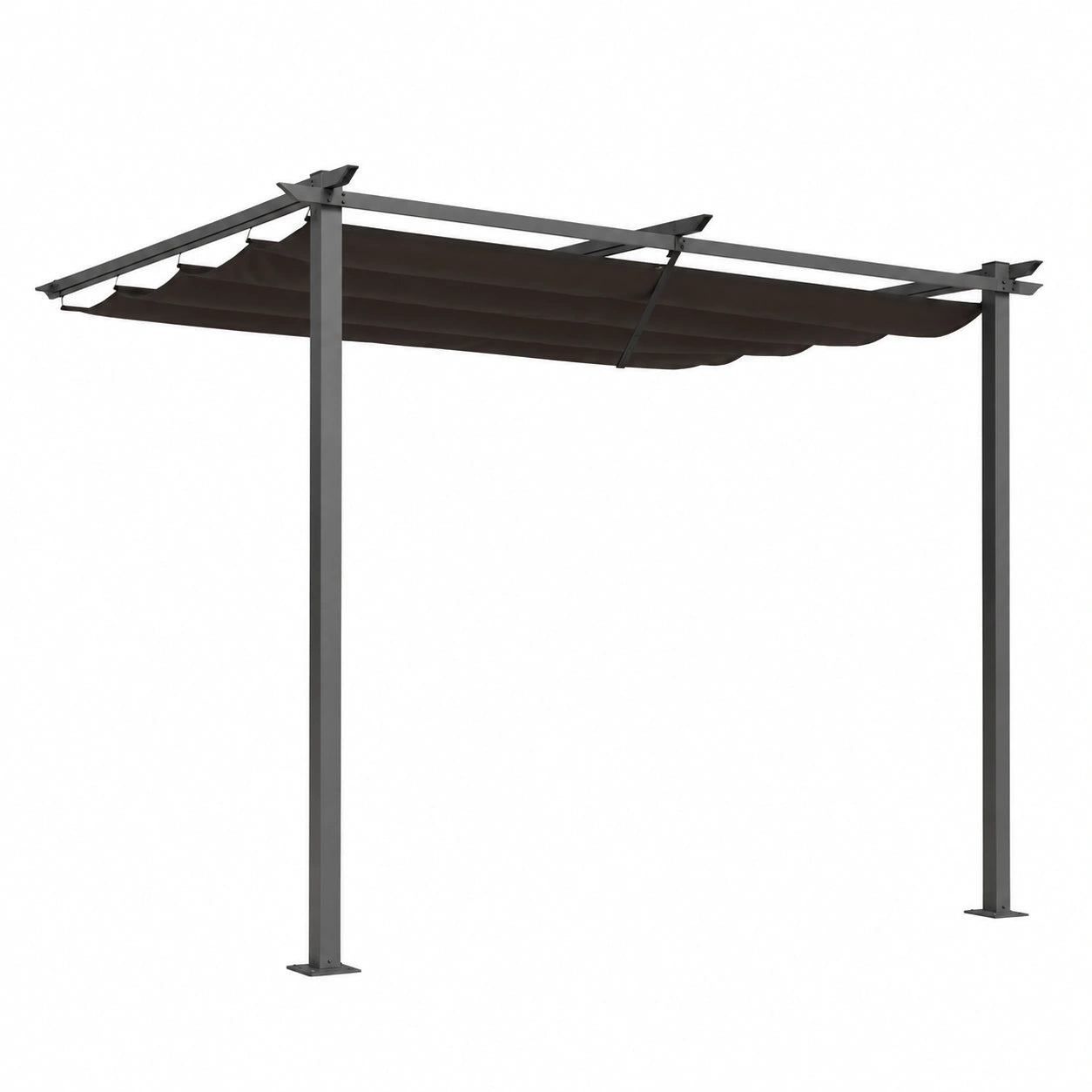 Gazebo con Copertura Retrattile 3x4 m in Grigio Antracite