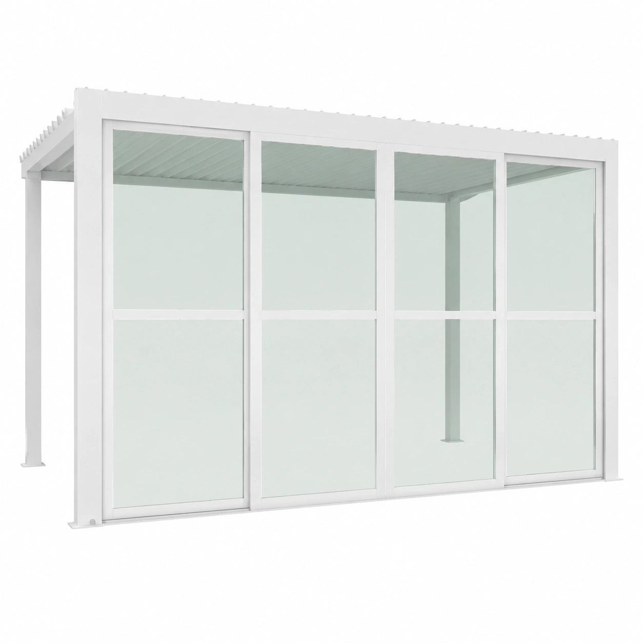 Pannello Laterale in Policarbonato per Pergola Bioclimatica, 370x3x238 cm, Bianco