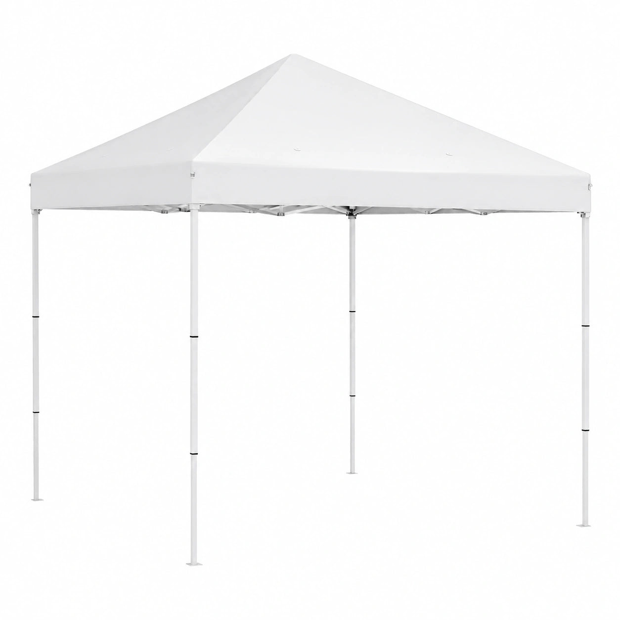 Gazebo Pieghevole 2,5x2,5m Outsunny con Fori Drenaggio e Borsa, Acciaio e Tessuto Oxford per Esterni, Bianco