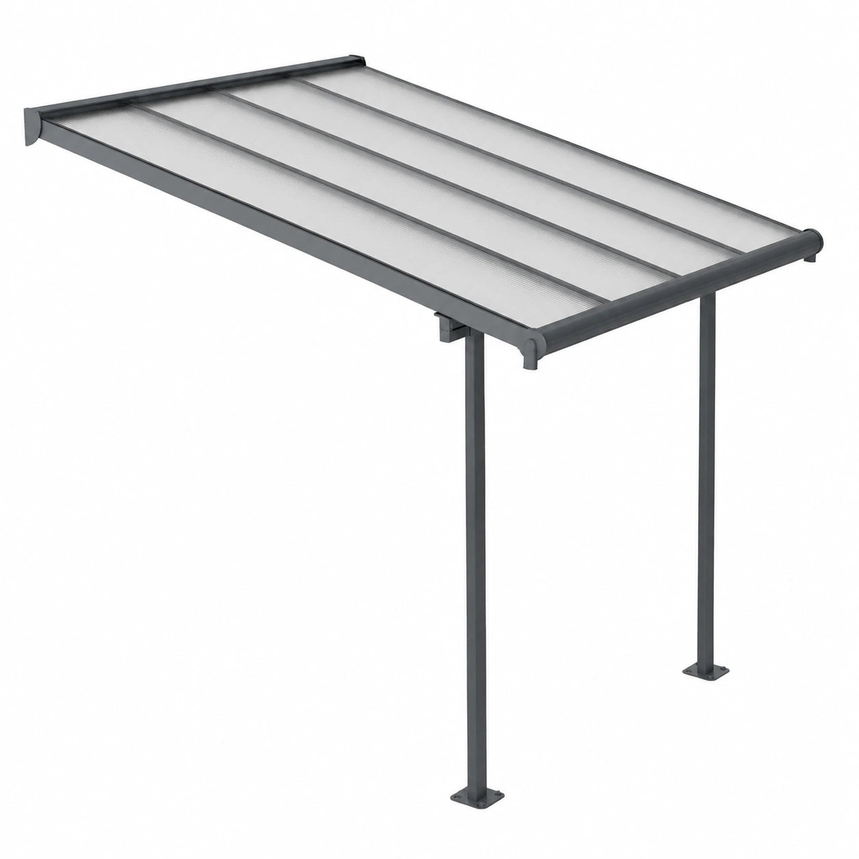 Pergola Canopia Sierra 230x230 cm in Alluminio e Policarbonato, Design Moderno per Terrazza, Colore Grigio