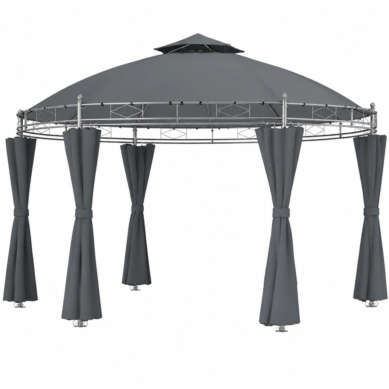 Gazebo da Giardino Tectake Deluxe con Teli Laterali, Impermeabile e Resistente ai Raggi UV, Design Elegante - Antracite