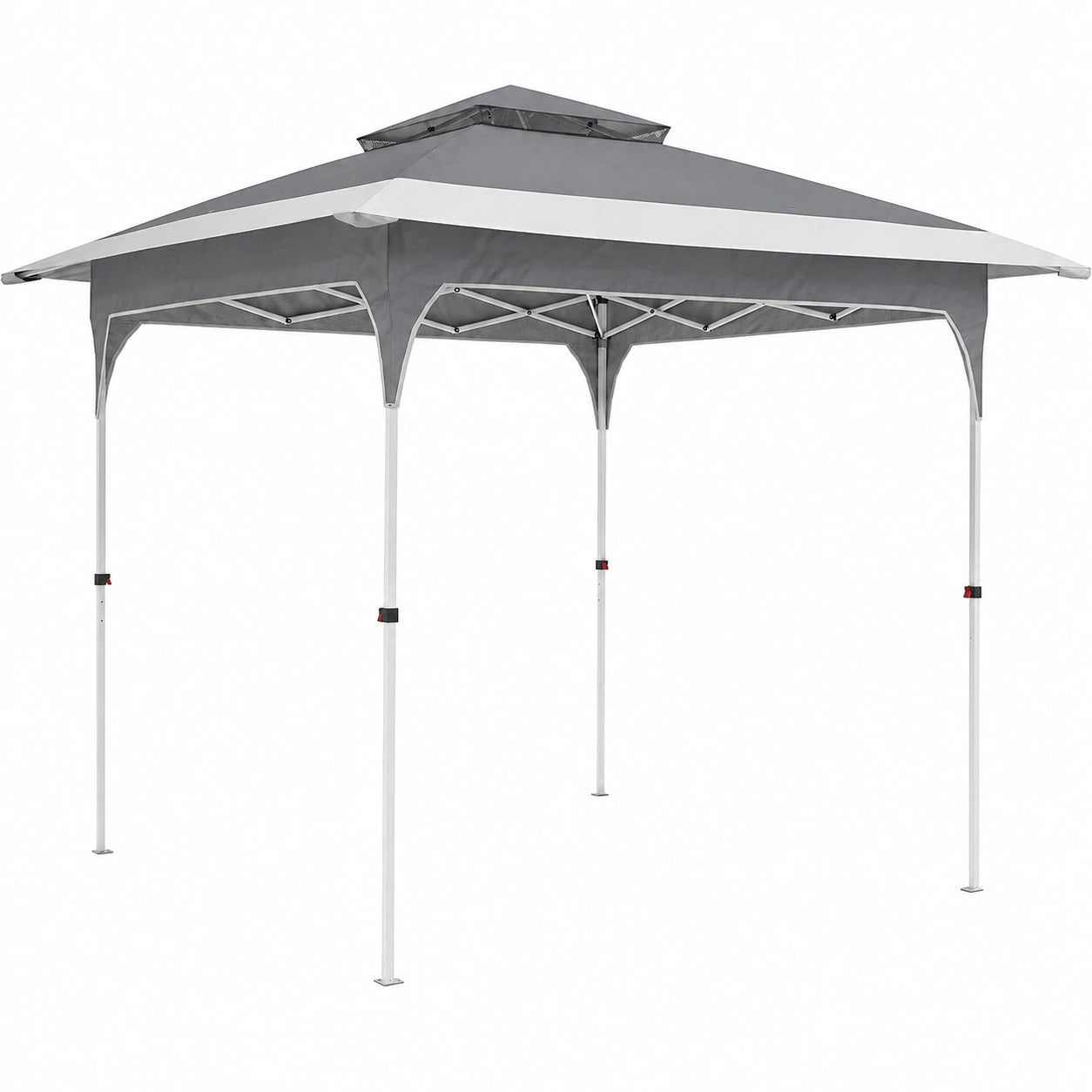 Gazebo Pieghevole Outsunny 3.5x3.5m con Montaggio Rapido, Altezza Regolabile e Protezione UV50+, Grigio Scuro