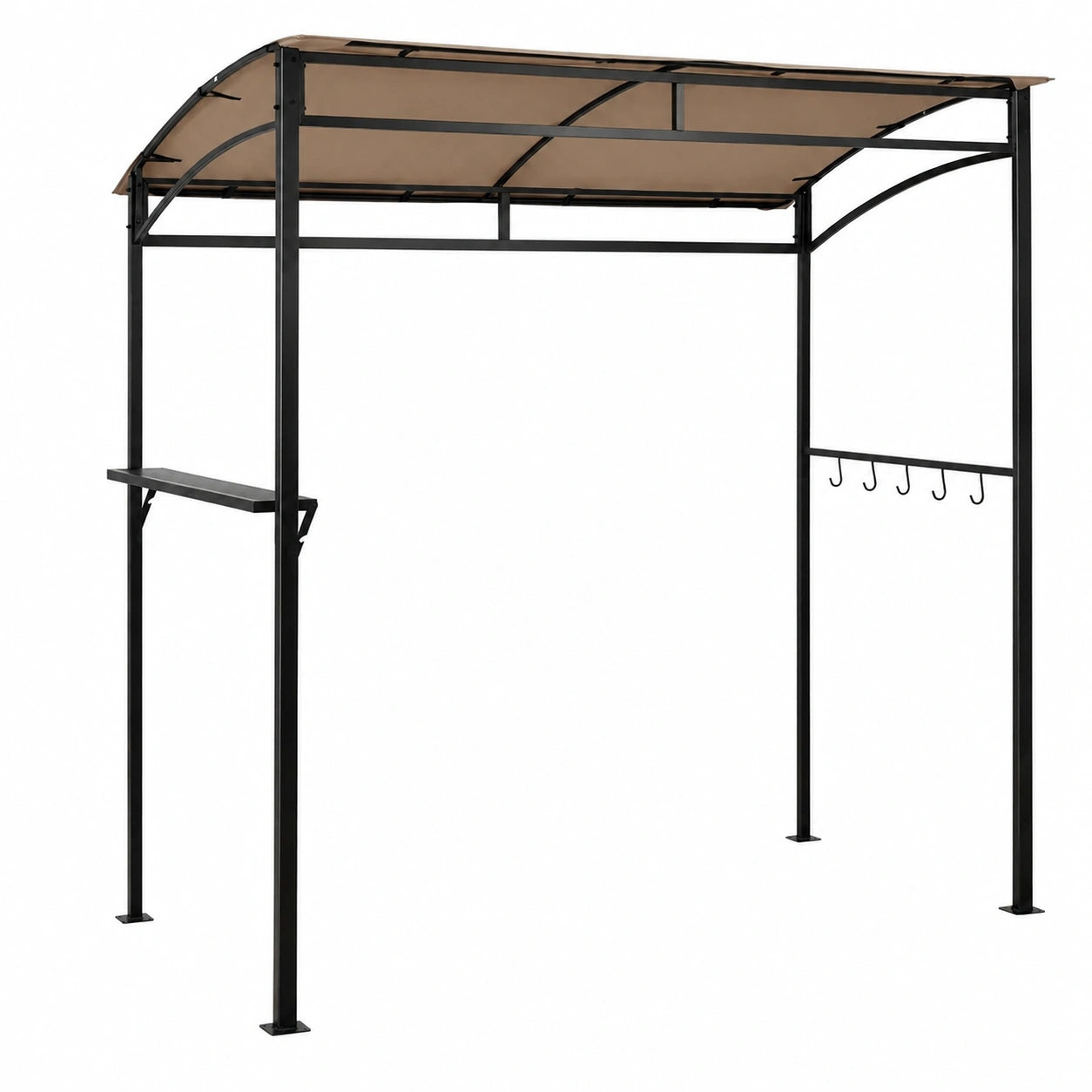 Tenda da Barbecue in Metallo con Ripiani e Ganci, 216x134x211 cm