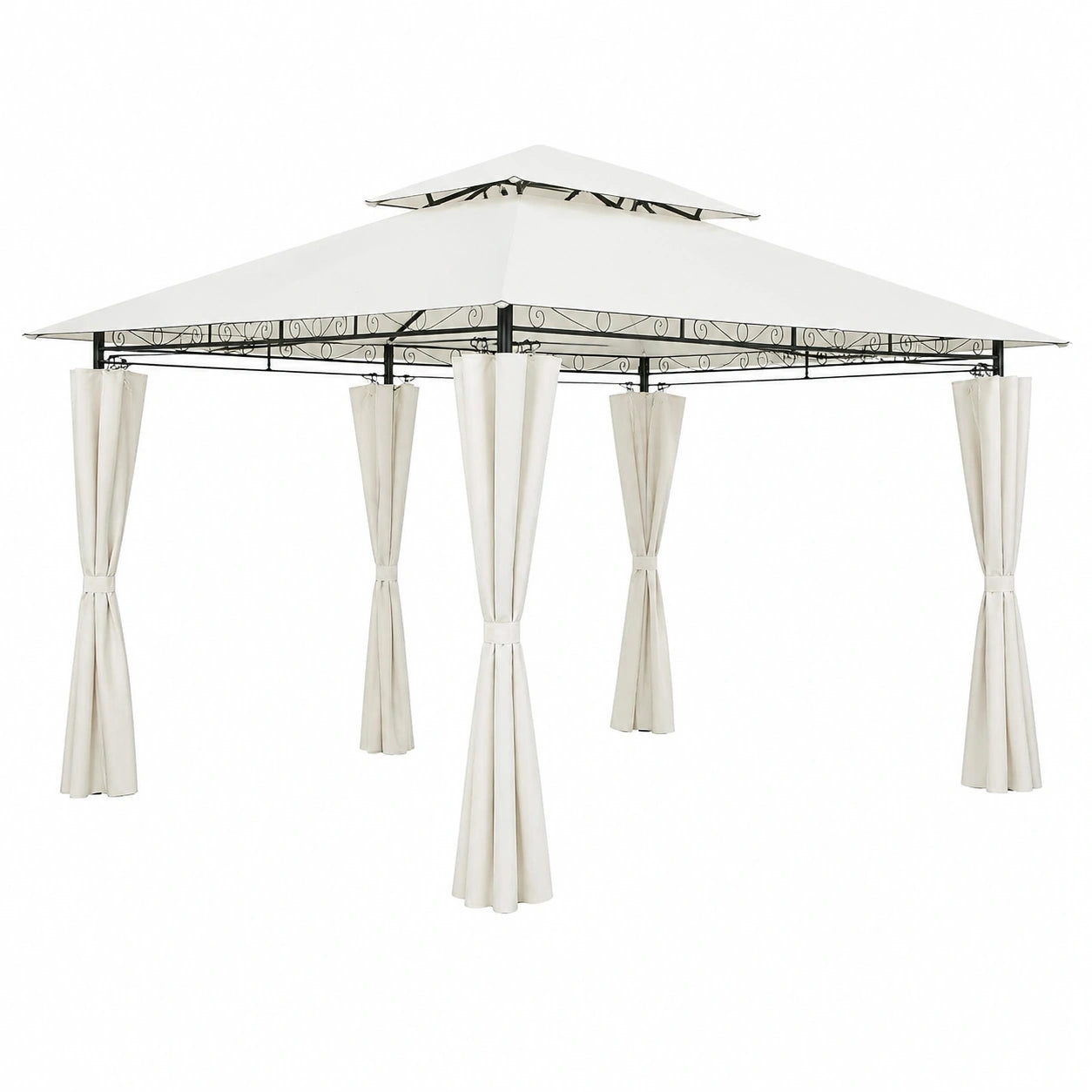 Gazebo Topas 3x4m in Metallo Impermeabile con Pareti Laterali Casaria