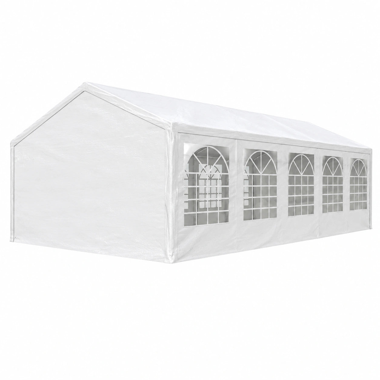 Gazebo per Eventi 5x10 m Bianco, Impermeabile con Protezione UV, Tenda da Giardino per Feste ed Esterni