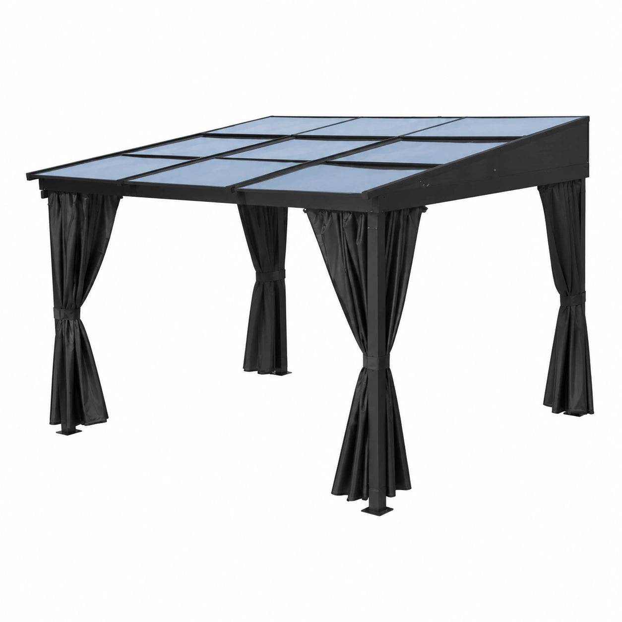 Gazebo in Alluminio Karoom 3x3,6m Antracite con Tetto Apribile
