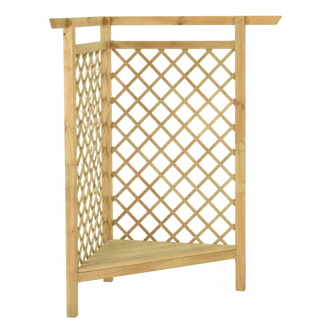 Pergolato Angolare con Panchina in Pino Trattato 166x81x174 cm