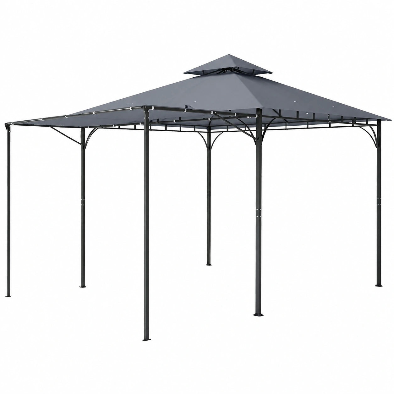 Gazebo da Giardino 3.2x3.2 m con Tetto Regolabile e Ventilato, Outsunny