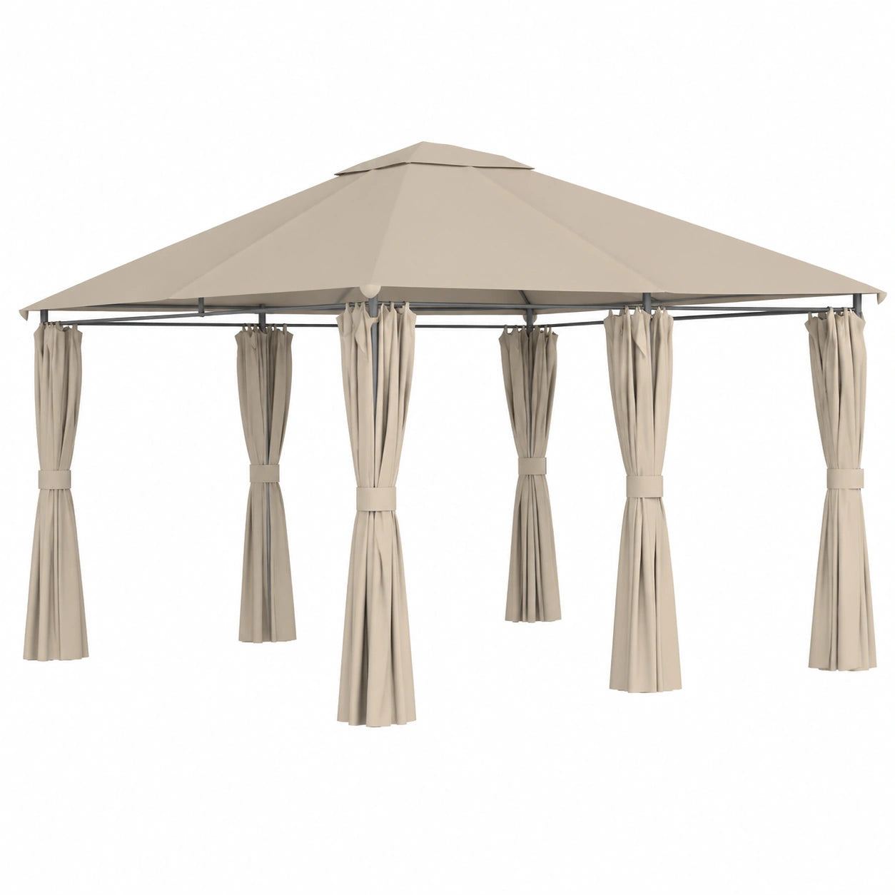 Gazebo da Giardino 4x3m con Pareti Removibili e Struttura in Metallo