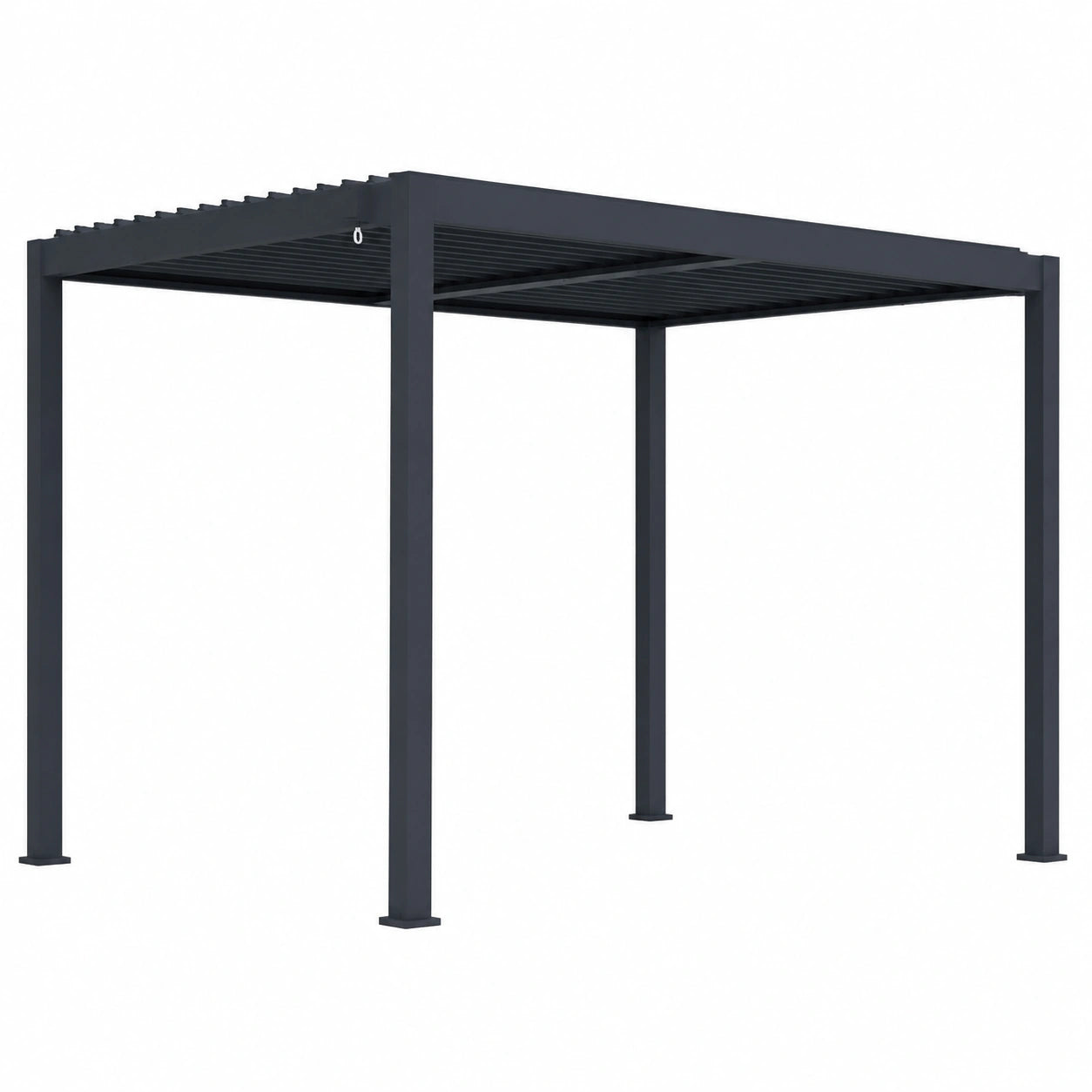 Pergola Bioclimatica Autoportante in Alluminio, 304x259x218 cm, Antracite - Lamelle Orientabili, Resistenza Vento 70 km/h, Kit Completo per Giardino e Terrazza