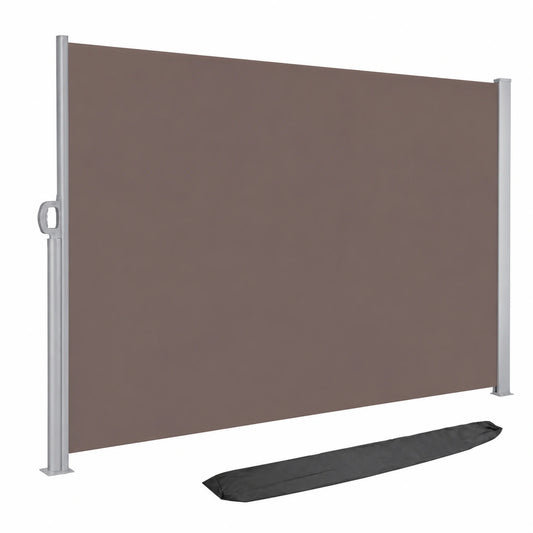 Paravento Laterale Riavvolgibile per Balcone e Terrazzo, Protezione Solare e Privacy, 140 x 300 cm, Marrone