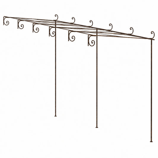 Gazebo da Giardino in Ferro Color Bronzo Antico 6x3x2,5 m