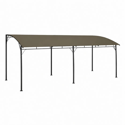 Gazebo da Giardino in Acciaio con Tetto in Tessuto, Riparo per Barbecue 6x3x2,55 m