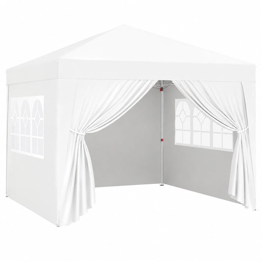 Gazebo Pieghevole Impermeabile da Giardino 3x3m con Altezza Regolabile e Pareti Laterali