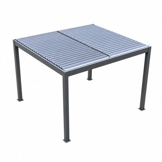 PERGOLA IN ALLUMINIO CON LAMELLE ORIENTABILI 3x4 m GRIGIA