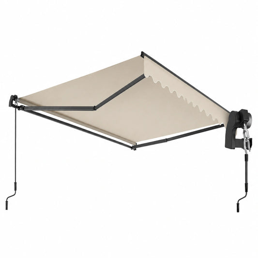 Tenda da Sole Avvolgibile per Esterni in Poliestere Impermeabile 300x250 cm Beige