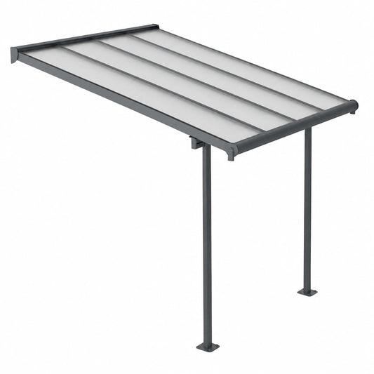 Pergola Canopia Sierra 230x230 cm in Alluminio e Policarbonato, Design Moderno per Terrazza, Colore Grigio