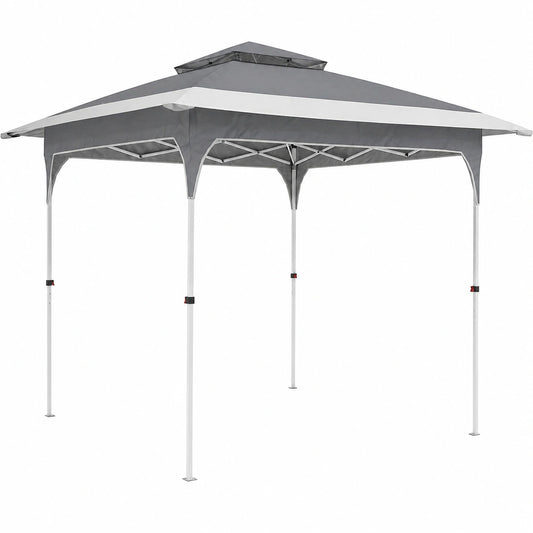 Gazebo Pieghevole Outsunny 3.5x3.5m con Montaggio Rapido, Altezza Regolabile e Protezione UV50+, Grigio Scuro
