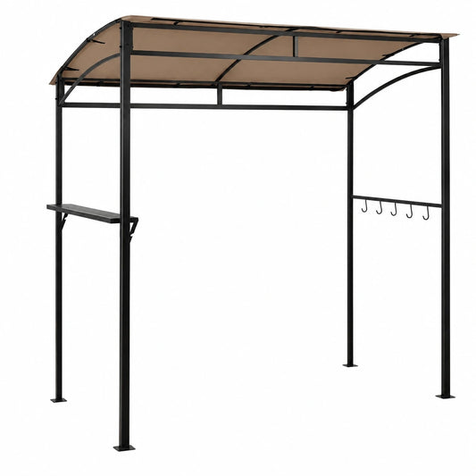 Tenda da Barbecue in Metallo con Ripiani e Ganci, 216x134x211 cm