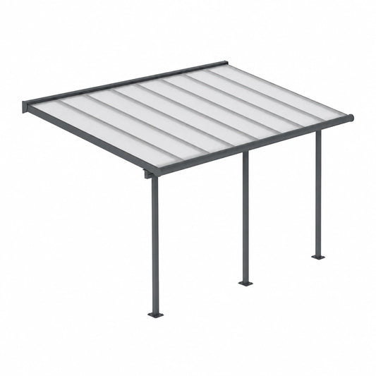 Pergola Sierra in Alluminio e Policarbonato 2.3x4.5 m, Moderna per Terrazza, Colore Grigio