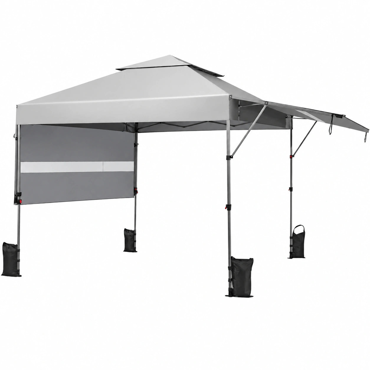 Tenda Gazebo Pieghevole 3x3 m con Doppio Telo e Sacchetti di Sabbia, Altezza Regolabile, per Feste e Outdoor