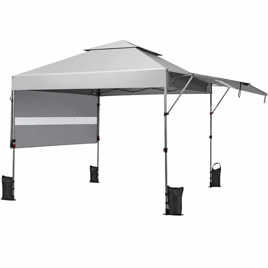 Tenda Gazebo Pieghevole 3x3 m con Doppio Telo e Sacchetti di Sabbia, Altezza Regolabile, per Feste e Outdoor