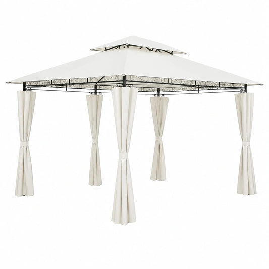 Gazebo Topas 3x4m in Metallo Impermeabile con Pareti Laterali Casaria