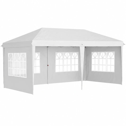 Gazebo Pieghevole 6x3m con Altezza Regolabile e Pareti Removibili