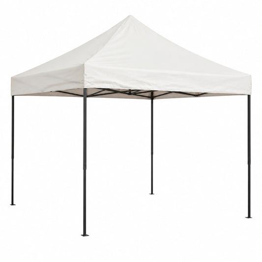 Gazebo Pieghevole 2.5x2.5m Impermeabile Beige per Tutte le Stagioni